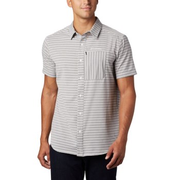 Columbia Twisted Creek II Short Sleeve Tall, Camisa Negros Rayas Para Hombre | 694827-JXD